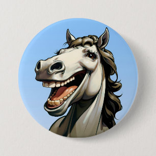 funny horse 3 inch round button