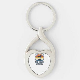 Funny Horse and Dog Lover Vintage Sunset Design_1 Keychain