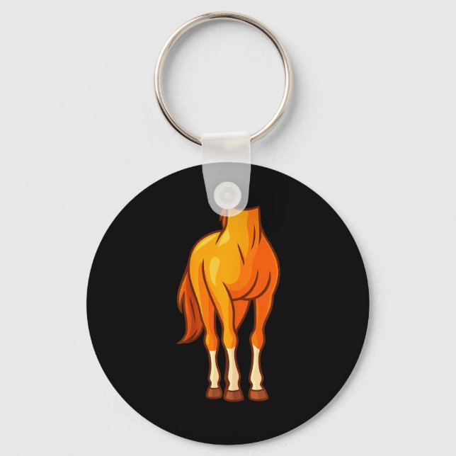 Funny Horse Body Costume Optical Illusion Gift Men Keychain (Front)