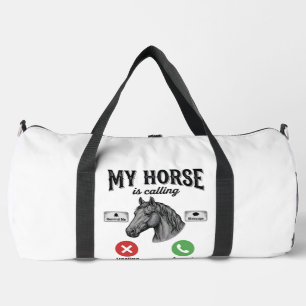 Funny Horse Calling Vintage Engraving T-Shirt_1 Duffle Bag