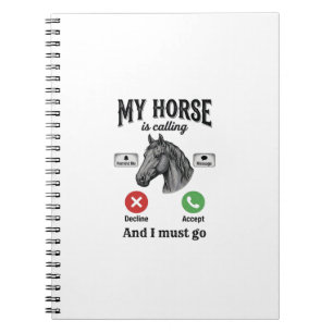 Funny Horse Calling Vintage Engraving T-Shirt_1 Notebook