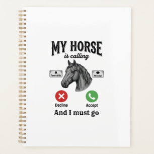 Funny Horse Calling Vintage Engraving T-Shirt_1 Planner