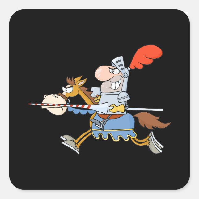 Funny horse cartoons square sticker (Front)