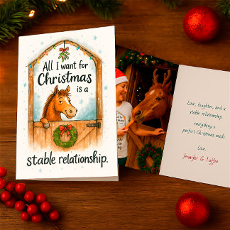 Funny Horse Christmas Equestrians & Animal Lovers Card