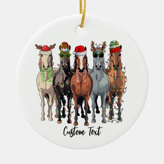 Funny Horse Christmas Ornaments (Front)