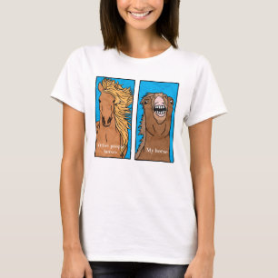 Funny Horse Comparison Meme T-Shirt