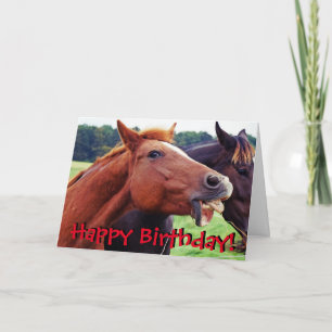 Funny horse customizable greetings card