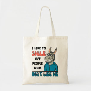 Funny Horse Donkey Smile At People Sarcastic Tote Bag