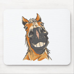 Funny Horse Face Mouse Pad