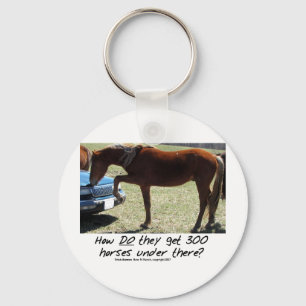 Funny Horse: How do they get 300 Under there? Keychain