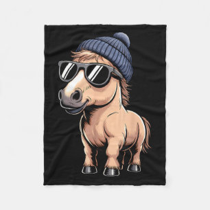Funny Horse In Retro Style - Farm Humour Ny Funny Fleece Blanket