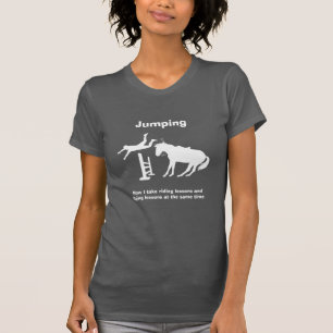 Funny Horse Jumping Flying Falling Humour T-Shirt