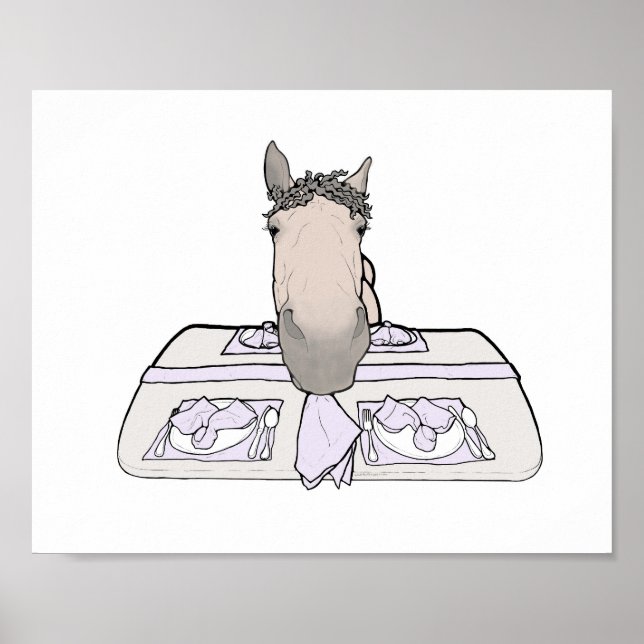 Funny Horse Kitchen Art | Equestrian Kitchen Decor (Front)