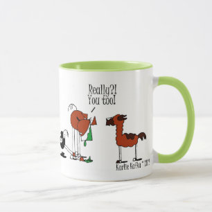 Funny Horse & Llama Cartoon Mug