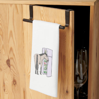 Funny Horse Lover Gift Frosty Forage Kitchen Towel