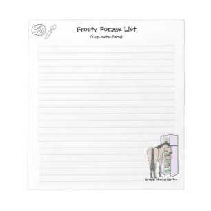 Funny Horse Lover Gift Whimsical Frosty Forage Notepad