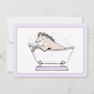 Funny Horse Lover Party Whimsical Bubble Bliss Thank You Card