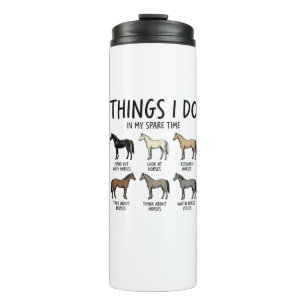 Funny Horse Lover Things I Do Vintage Shirt Design Thermal Tumbler