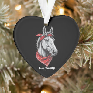 Funny Horse Lovers Red Bandana Girls Women Cute  Ornament