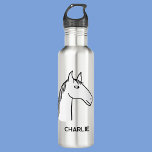 Funny Horse Personalized 710 Ml Water Bottle<br><div class="desc">A funny cartoon horse design for those who love animals,  horses and riding.  Change the name to personalize.</div>