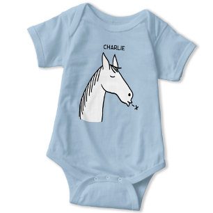 Funny Horse Personalized Baby Bodysuit
