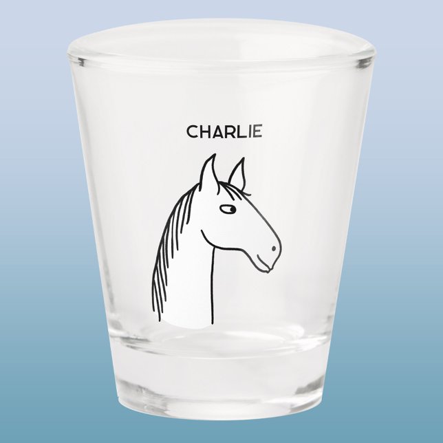 Funny Horse Personalized Shot Glass (Fun Horse personalized shot glass)