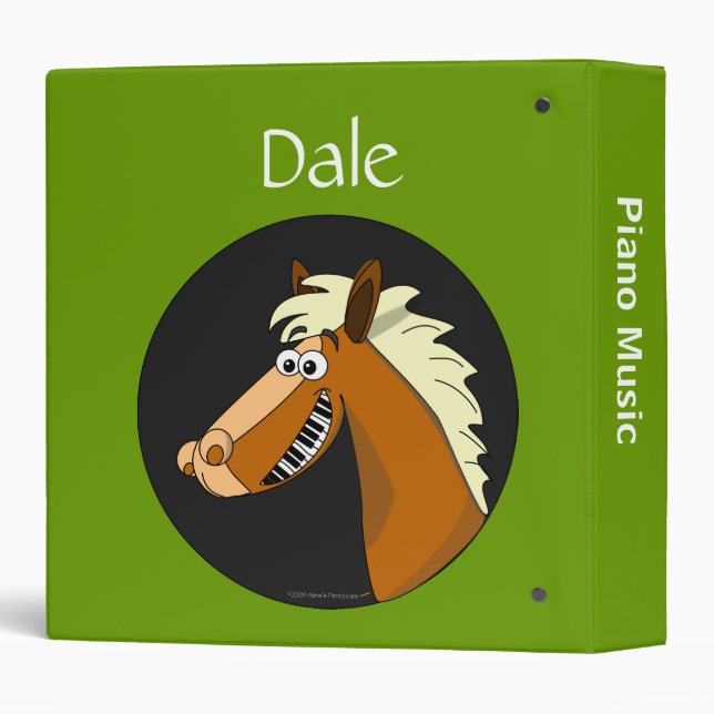 Funny Horse Piano Music Folder for Student Pianist Binder (Back/Spine)