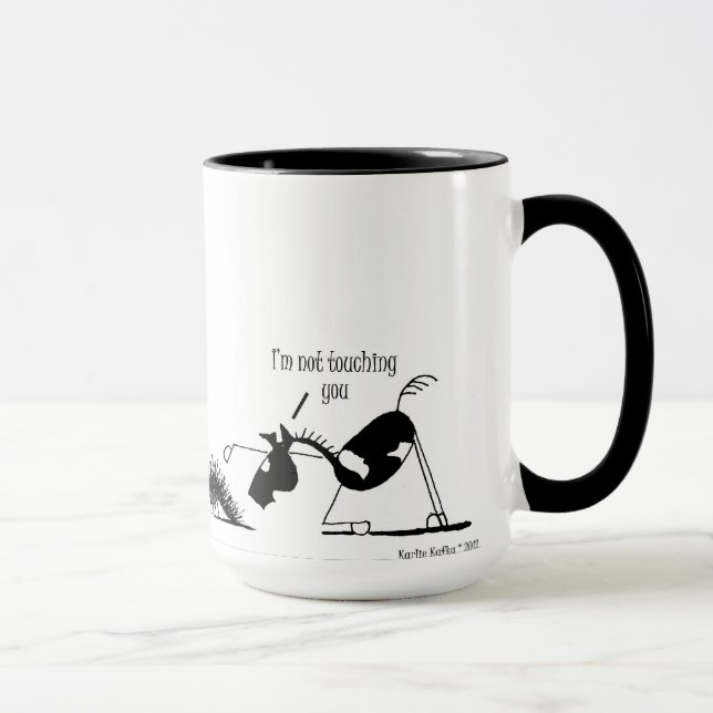 Funny Horse & Porcupine Cartoon Mug (Right)
