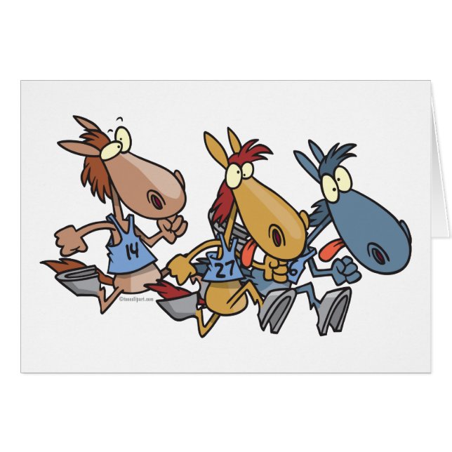 funny horse racing cartoon (Front Horizontal)