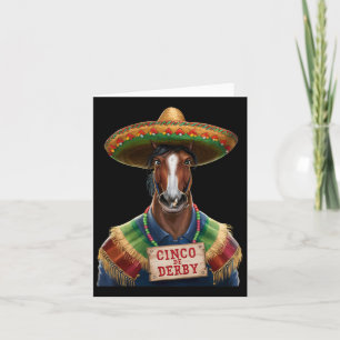 Funny Horse Racing Vintage Cinco De Der1 Card