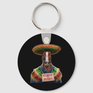 Funny Horse Racing Vintage Cinco De Der1 Keychain