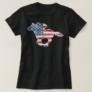 Funny Horse Racing Vintage Horse Flag KY Derby T-Shirt