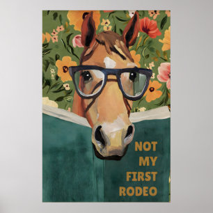 Funny Horse Reading Book Art Print - Literary