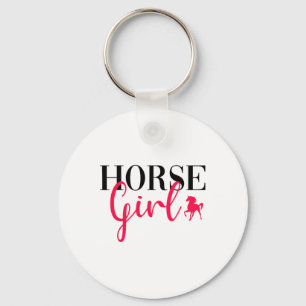 Funny Horse Riding Girl Horseback Riding Horse Gir Keychain