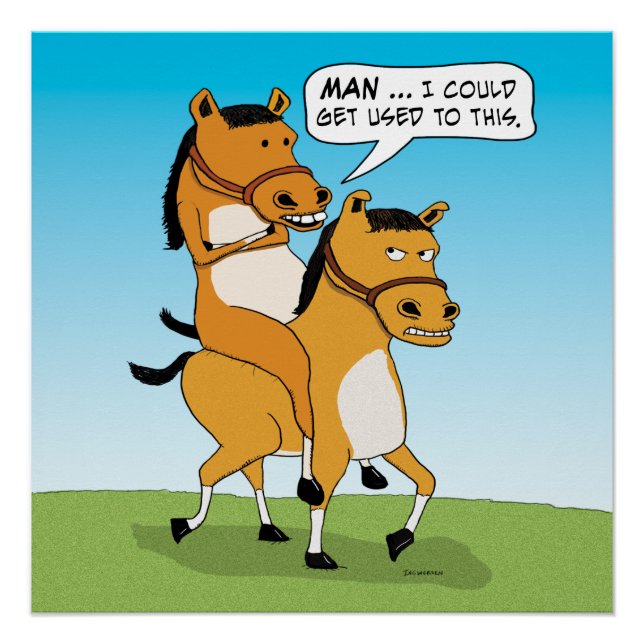 Funny Horse Riding Horse Poster (Front)