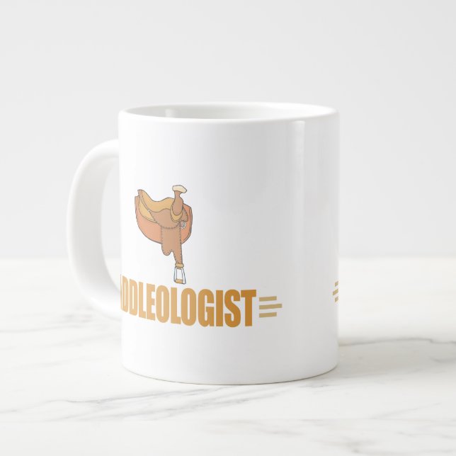 Funny Horse Saddle Large Coffee Mug (Front Left)