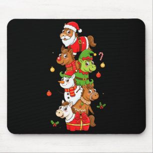 Funny Horse Santa Elf Snowman Christmas Womens Men Mouse Pad