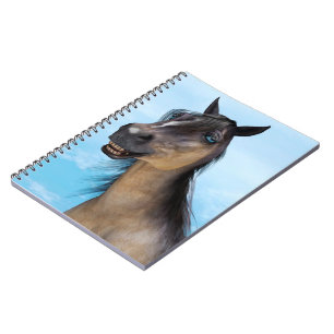 Funny Horse Smile Portrait Art Notebook