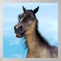Funny Horse Smile Portrait Art