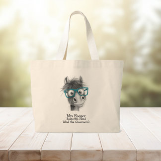 Funny Horse Teachers Gift  Large Tote Bag