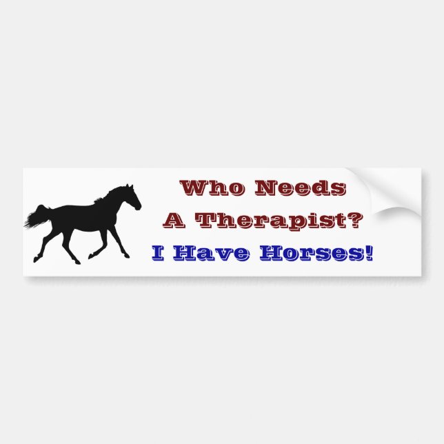 Funny Horse Therapist Bumper Sticker (Front)