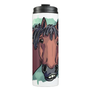 Funny horse thermal tumbler
