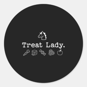 Funny Horse Treat Lady - Horse Mom Equestrian Hors Classic Round Sticker