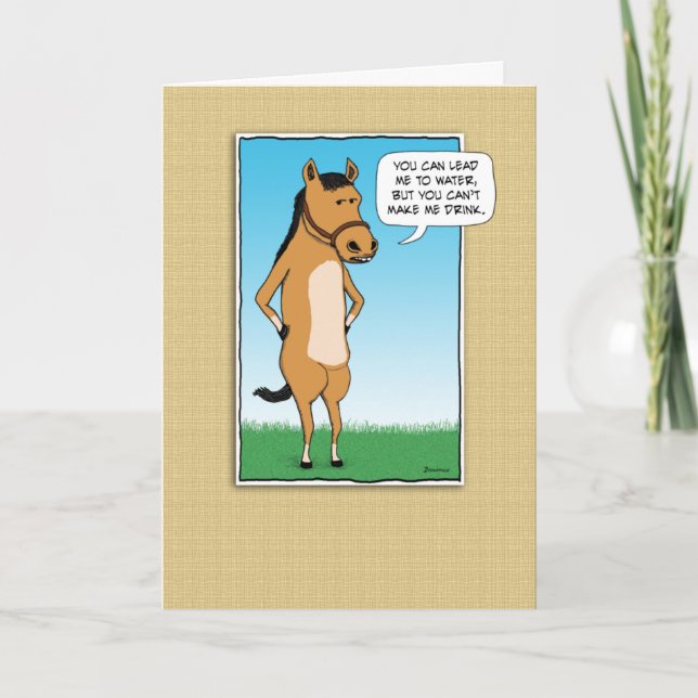 Funny Horse Wants Margaritas Card (Front)