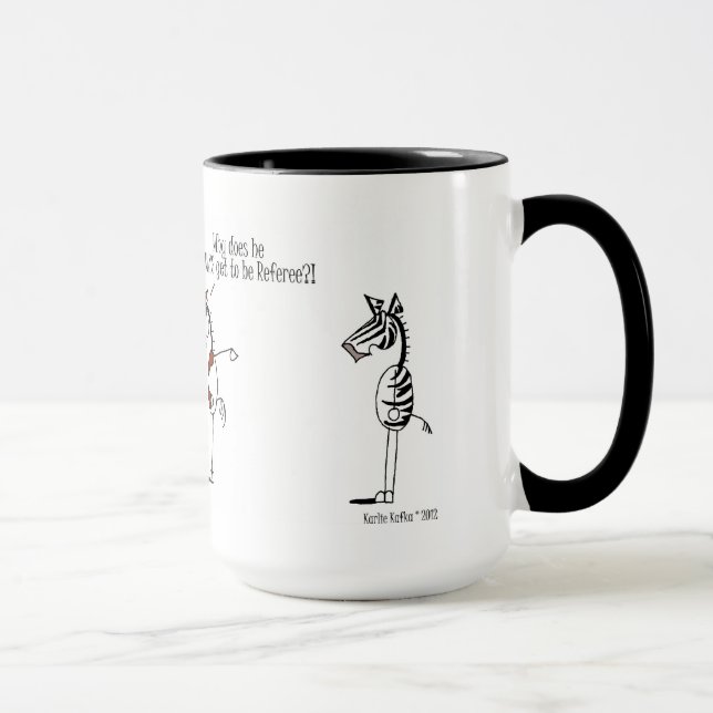 Funny Horse & Zebra Soccer Cartoon Mug (Right)