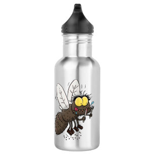 Funny horsefly insect cartoon 532 ml water bottle