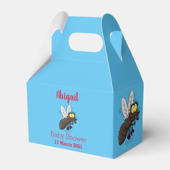 Funny horsefly insect cartoon favor box (Front Side)