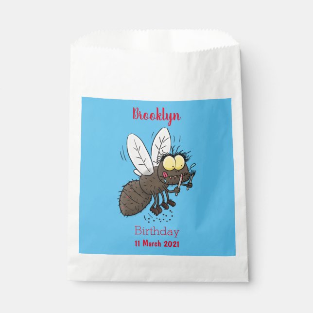 Funny horsefly insect cartoon  favour bag (Front)