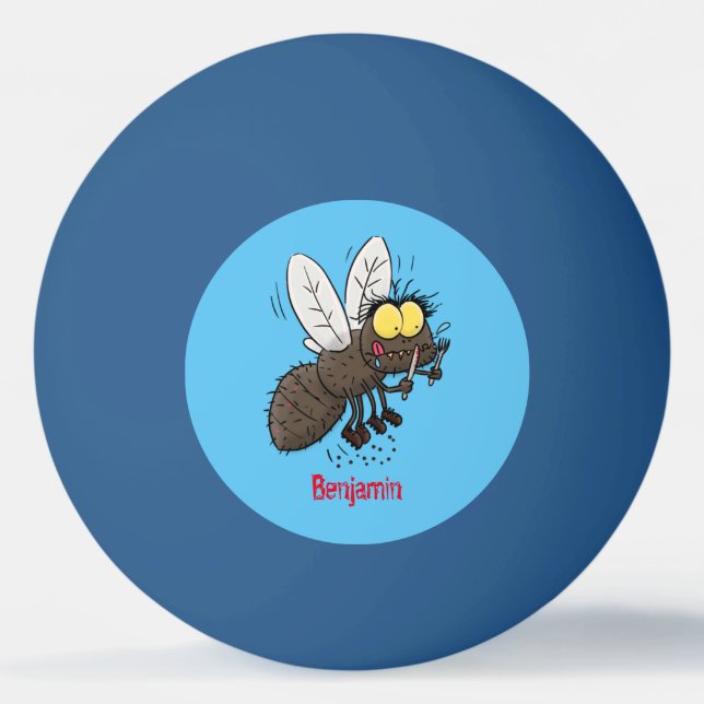 Funny horsefly insect cartoon ping pong ball (Front)