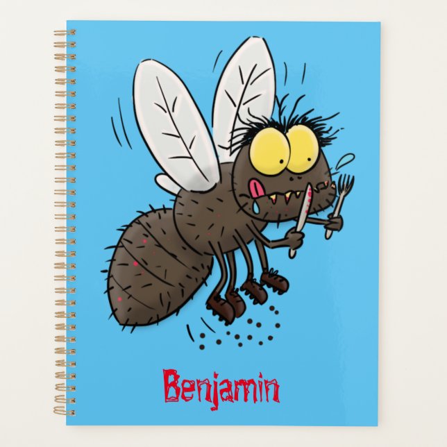 Funny horsefly insect cartoon planner (Front)